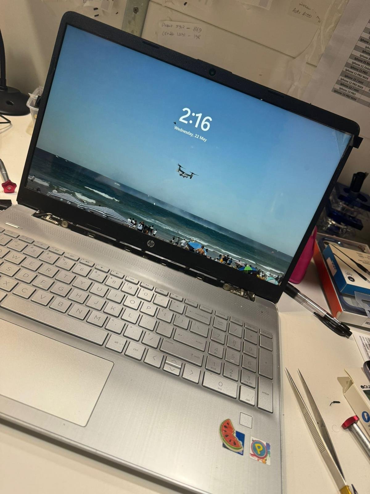 Laptop after repair