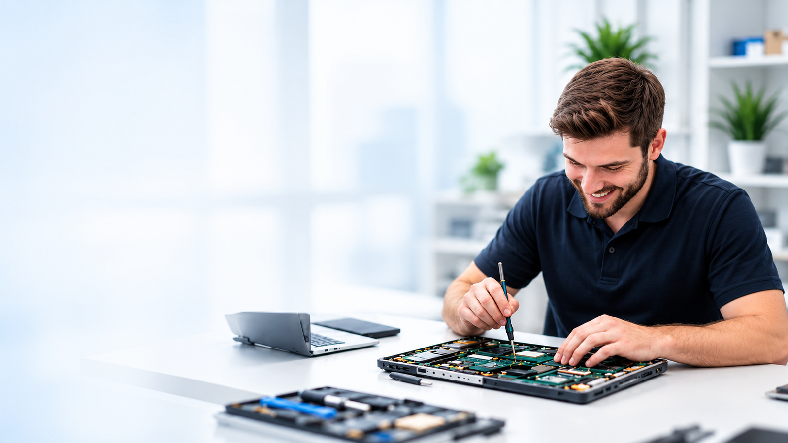 Technician working on